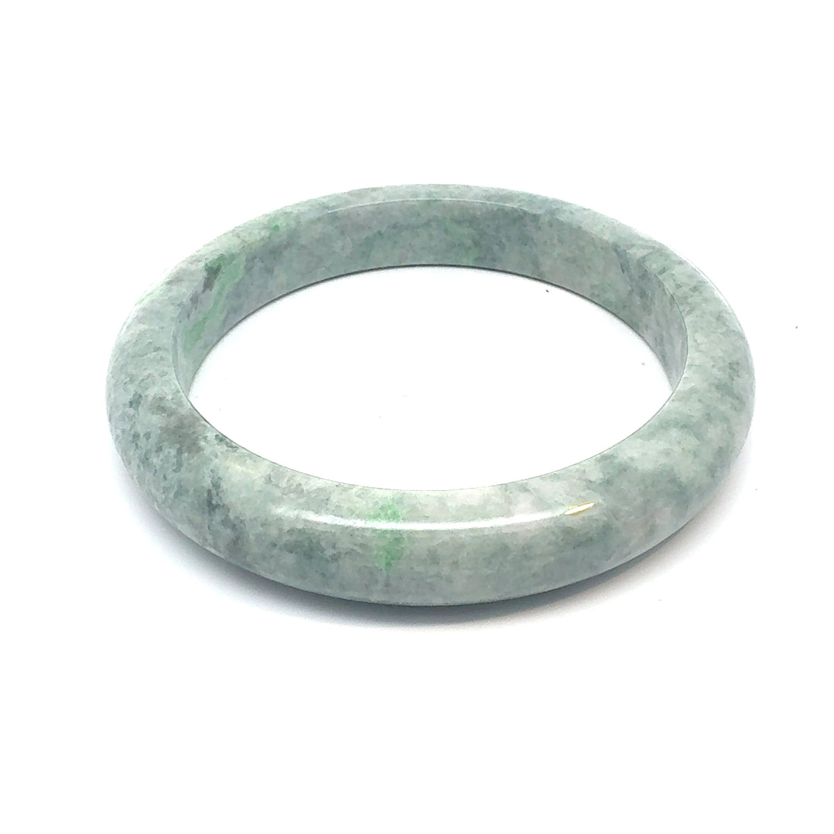 QAR Kazakh Jadeite Bangle, Light and Dark Green, Natural Type A