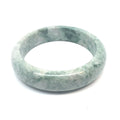 QAR Kazakh Jadeite Bangle, Mottled Green and White, Natural Type A