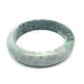 TAU Kazakh Jadeite Bangle, Green and White Mottled, Natural Type A
