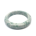 QAR Kazakh Jadeite Bangle, Mottled Green and White, Natural Type A