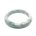 QAR Kazakh Jadeite Bangle, Mottled Green and White, Natural Type A