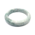 QAR Kazakh Jadeite Bangle, Mottled Green and White, Natural Type A