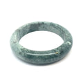 TAU Kazakh Jadeite Bangle, White with Green Accents, Natural Type A