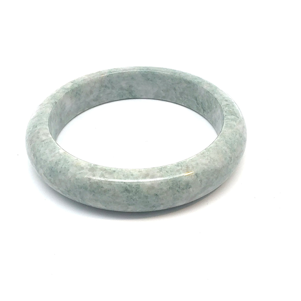 QAR Kazakh Jadeite Bangle, Soft Mottled White, Natural Type A