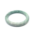 QAR Kazakh Jadeite Bangle, Light Green and White, Natural Type A