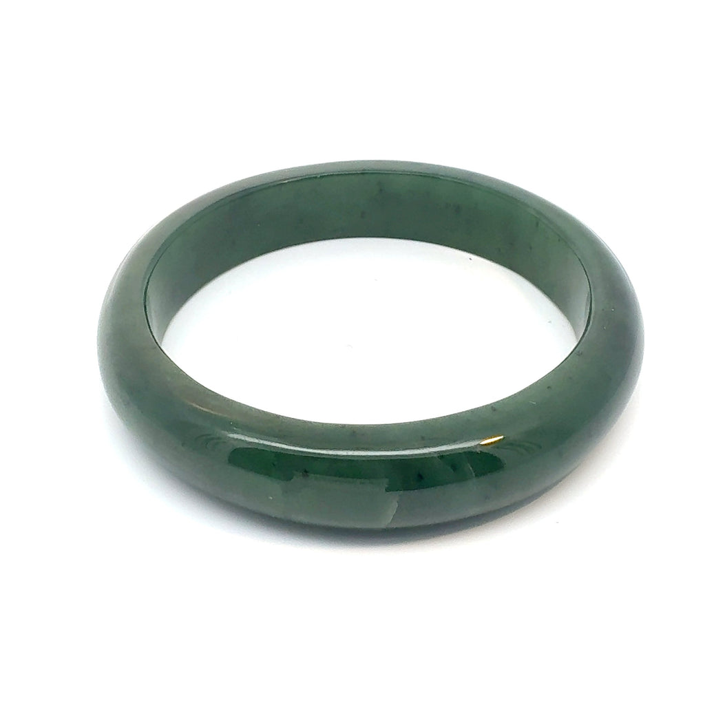 Classic Green Pakistani Nephrite Bangle, Natural Type A