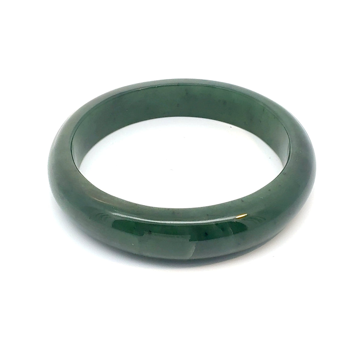 Classic Green Pakistani Nephrite Bangle, Natural Type A