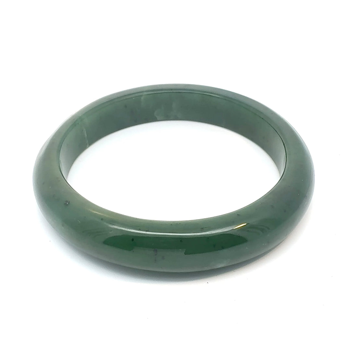 Everyday Green Pakistani Nephrite Bangle, Natural Type A