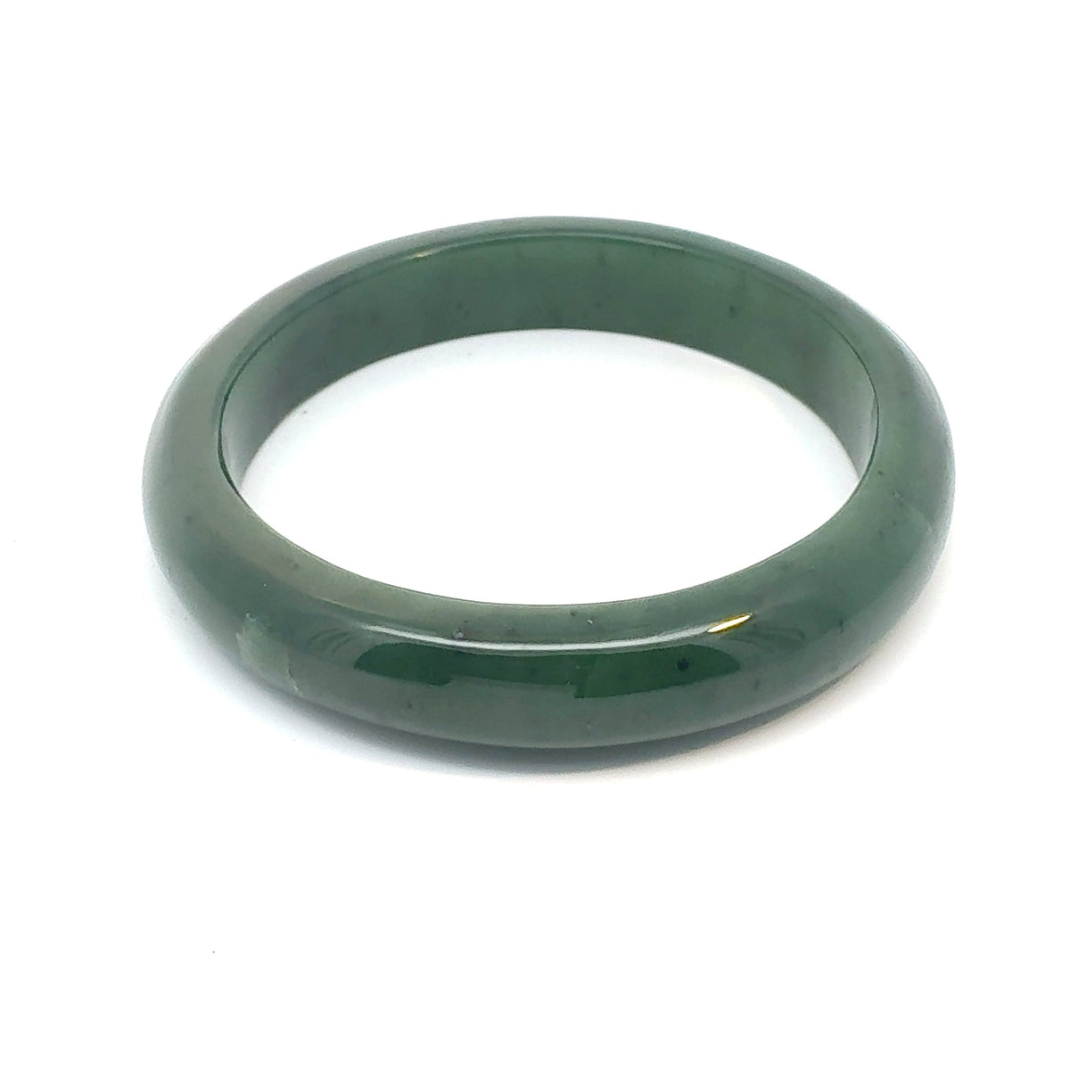 Everyday Green Pakistani Nephrite Bangle, Natural Type A