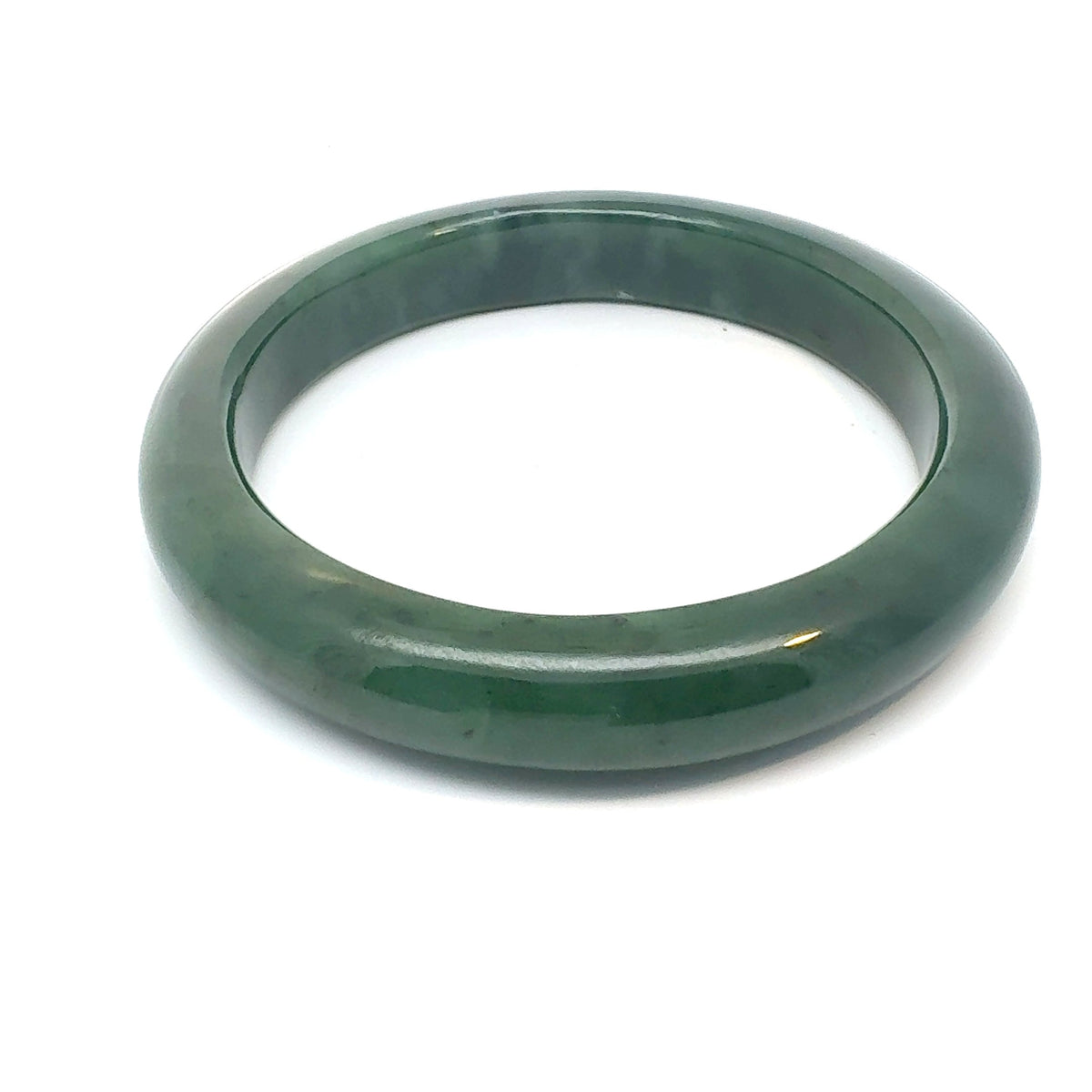 Deep Green Pakistani Nephrite Bangle, Natural Type A