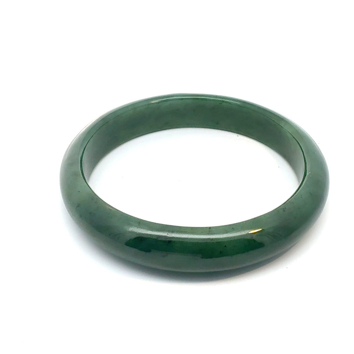 Warm Olive Green Pakistani Nephrite Bangle, Natural Type A