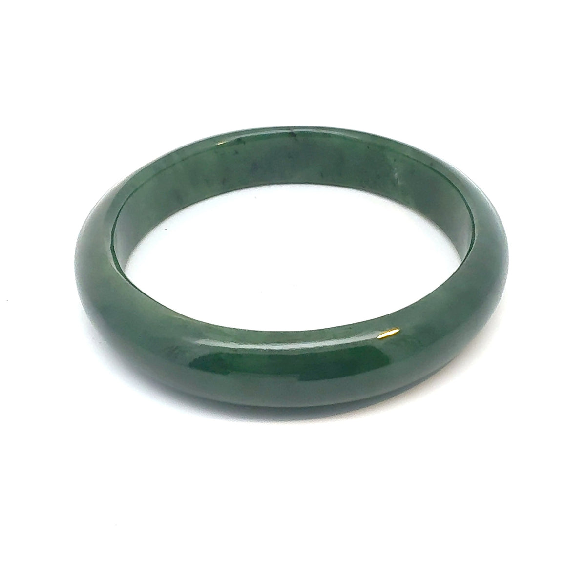 Collector's Deep Green Pakistani Nephrite Bangle, Type A