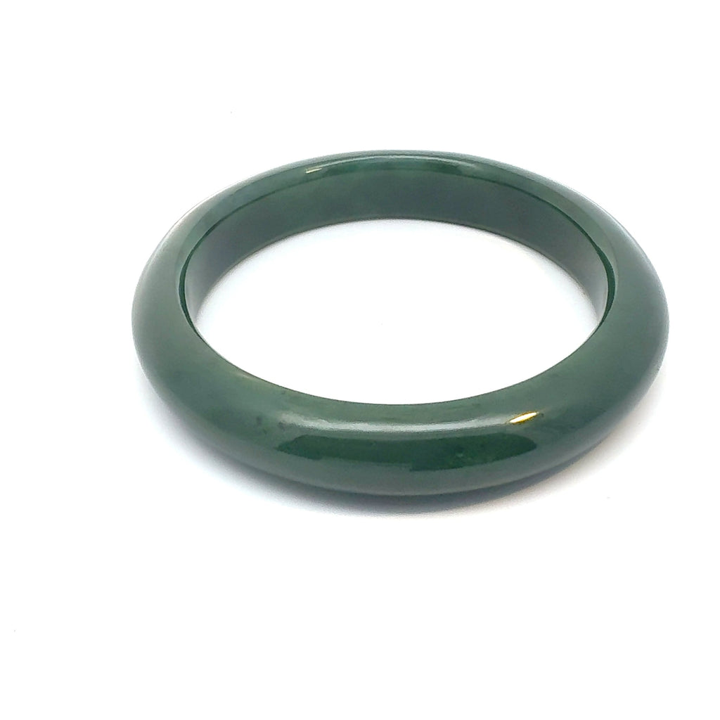 Fine Green Pakistani Nephrite Bangle, Natural Type A