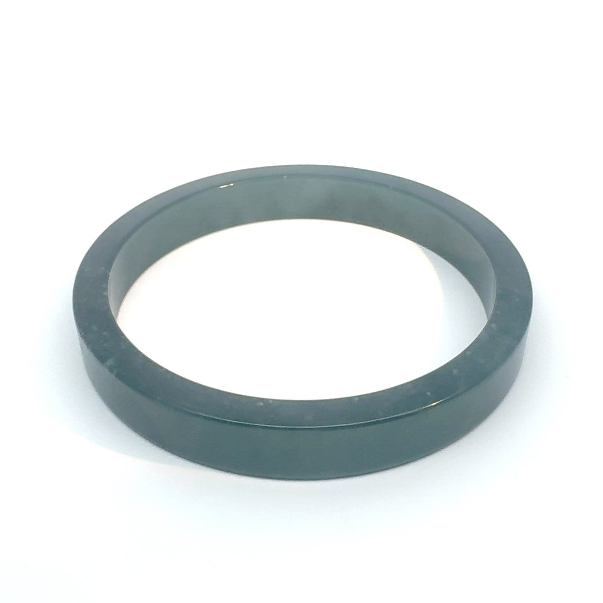 70.5 mm Princesa Blue Guatemalan Jadeite Square-Edge Bangle, One of a Kind