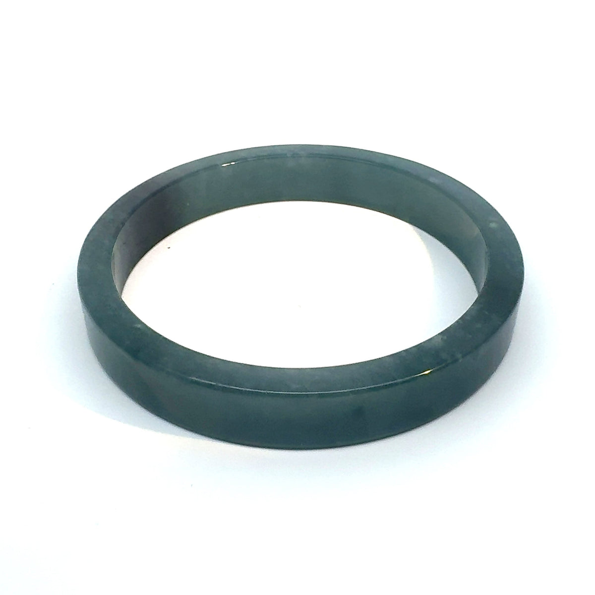 69.5 mm Princesa Blue Guatemalan Jadeite Square-Edge Bangle