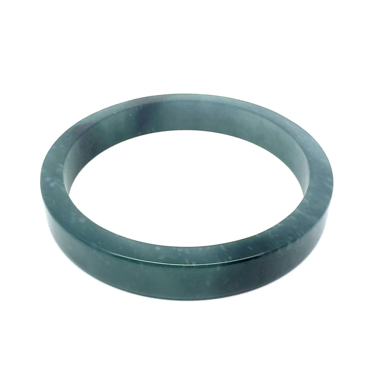 69.5 mm Princesa Blue Guatemalan Jadeite Square-Edge Bangle, Unique Pattern