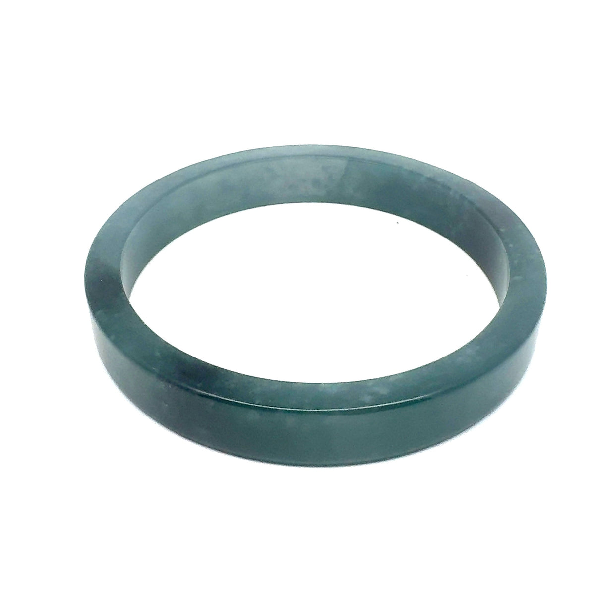 69.5 mm Princesa Blue Guatemalan Jadeite Square-Edge Bangle, Unique Pattern