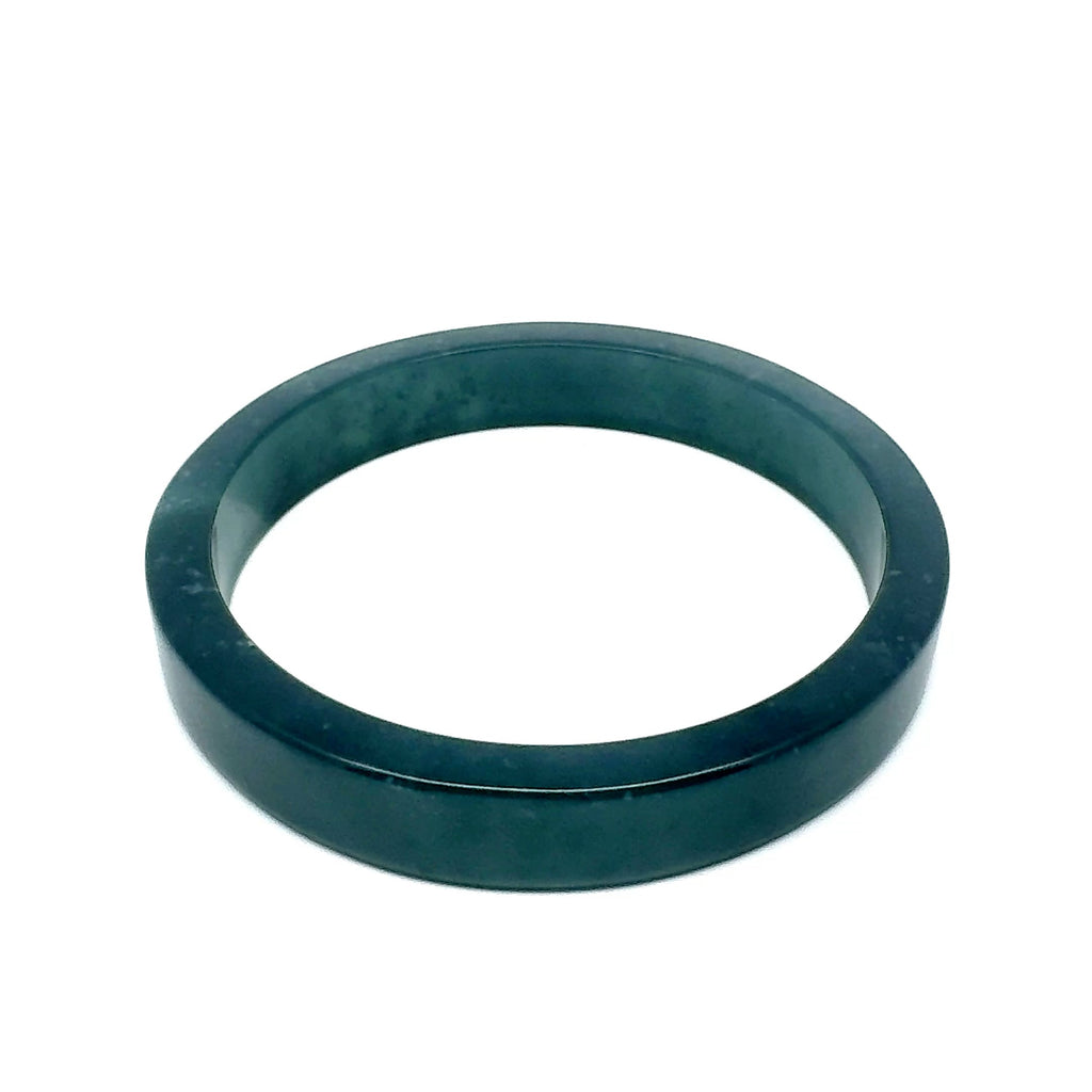 69.5 mm Princesa Blue Guatemalan Jadeite Square-Edge Bangle, Natural Mottling