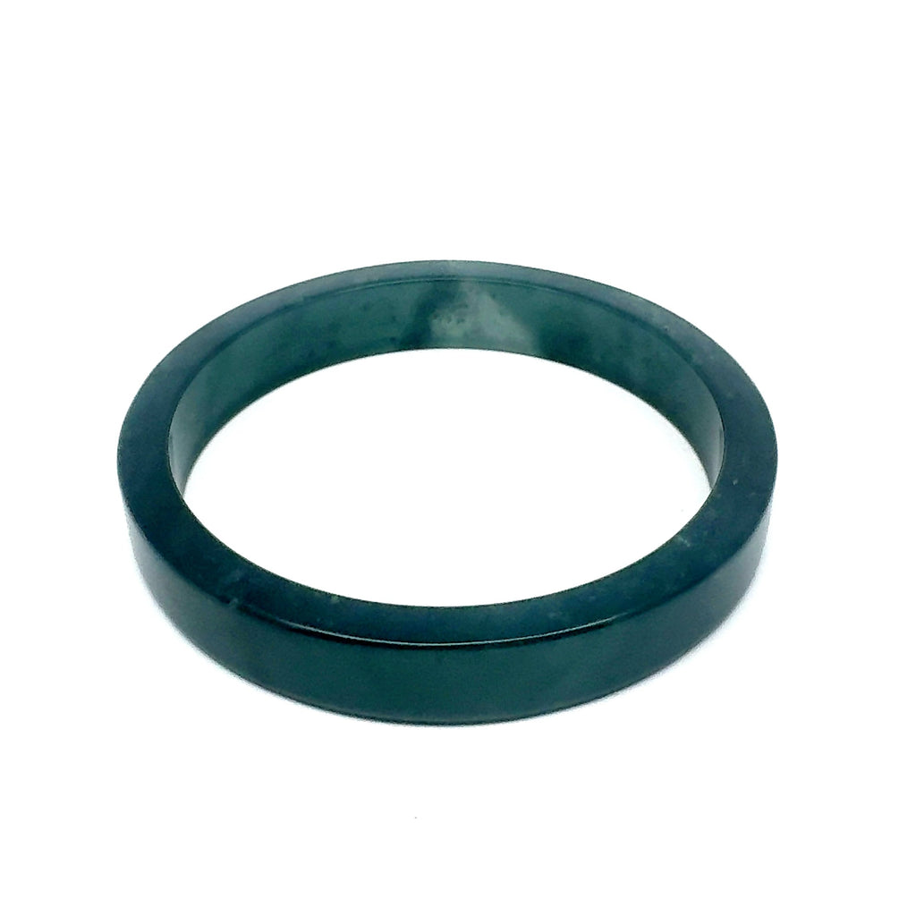 69.5 mm Princesa Blue Guatemalan Jadeite Square-Edge Bangle, Natural Mottling