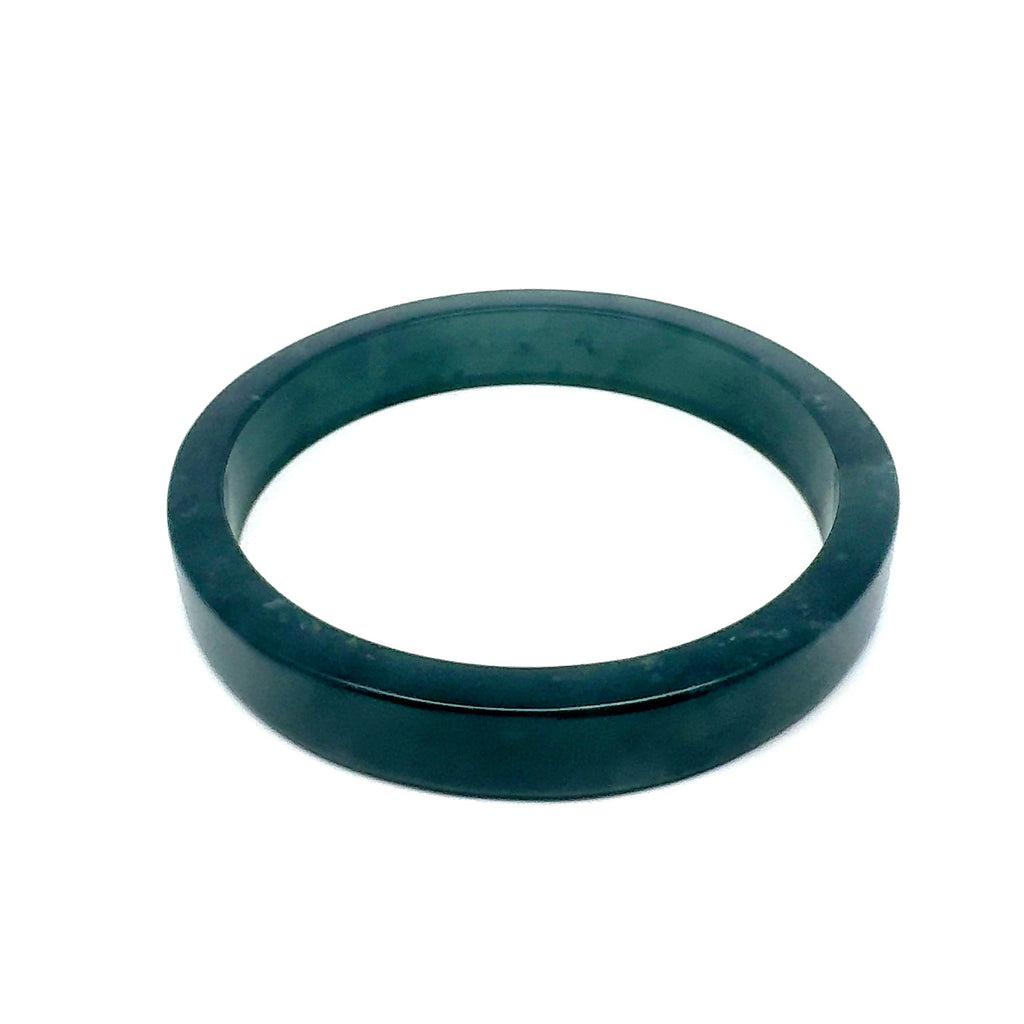 69.5 mm Princesa Blue Guatemalan Jadeite Square-Edge Bangle, Natural Mottling