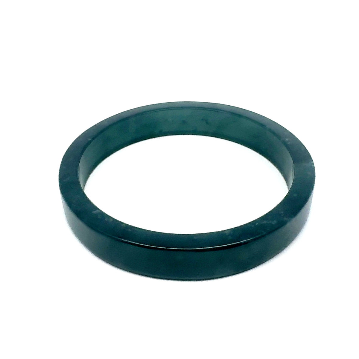 69.5 mm Princesa Blue Guatemalan Jadeite Square-Edge Bangle, Natural Mottling
