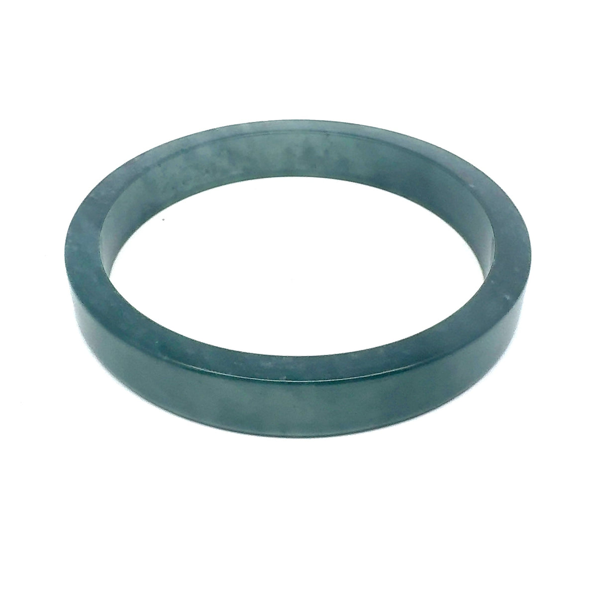 70.5 mm Princesa Blue Guatemalan Jadeite Square-Edge Bangle, Natural Pattern