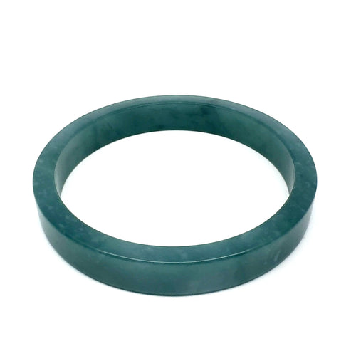 70.5 mm Princesa Blue Guatemalan Jadeite Square-Edge Bangle, Subtle Mottling