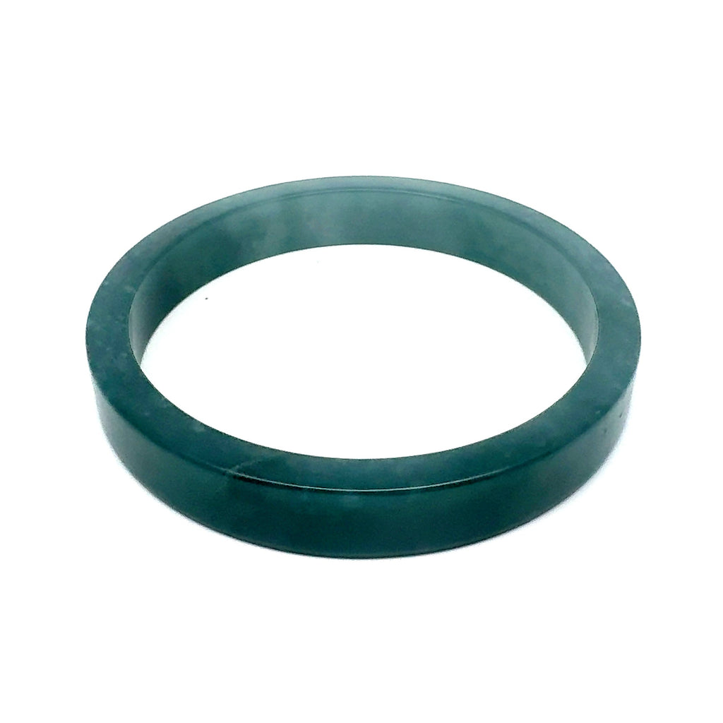 70.5 mm Princesa Blue Guatemalan Jadeite Square-Edge Bangle, Subtle Mottling