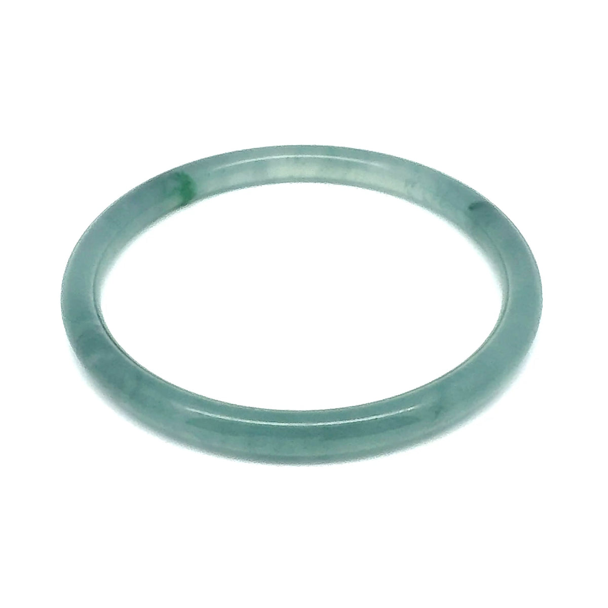 57.5 mm Princesa Blue Guatemalan Jadeite Thin Full-Round Hololith Bangle
