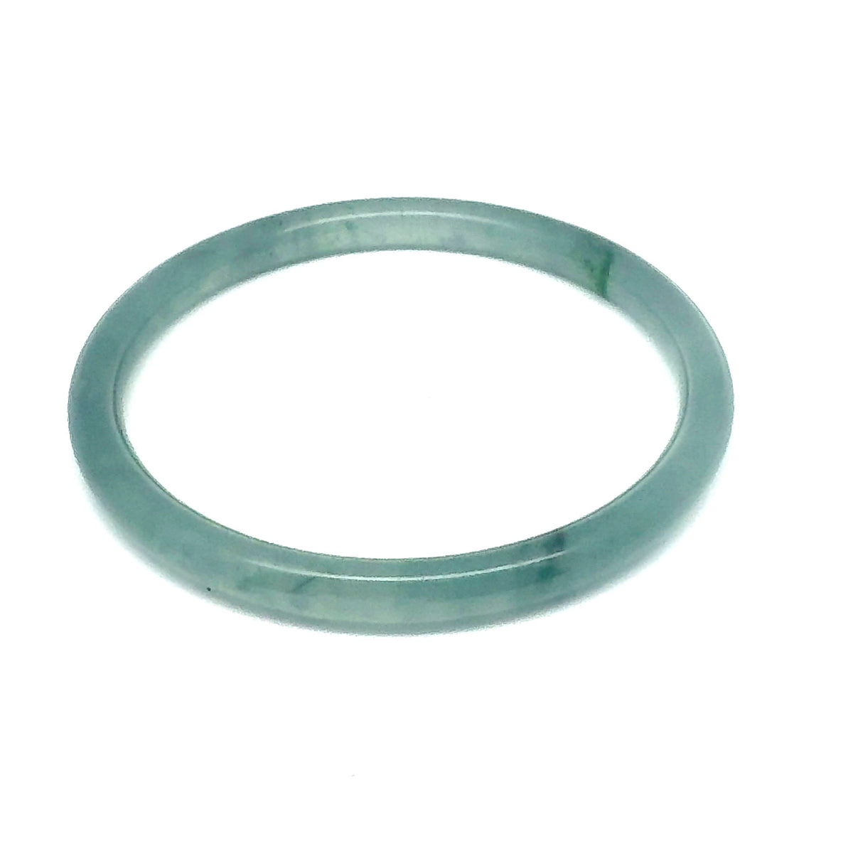 57.5 mm Princesa Blue Guatemalan Jadeite Thin Full-Round Hololith Bangle