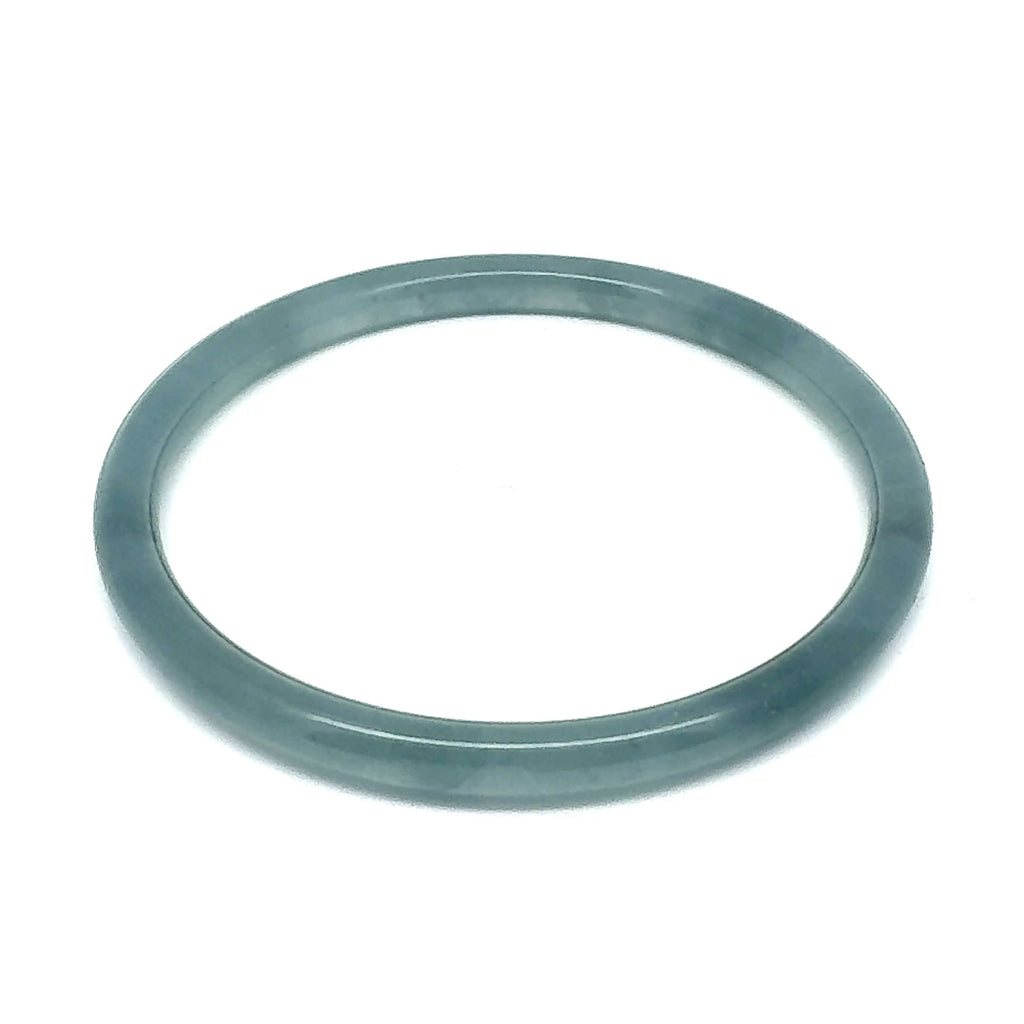 60.5 mm Princesa Blue Guatemalan Jadeite Thin Full-Round Hololith Bangle