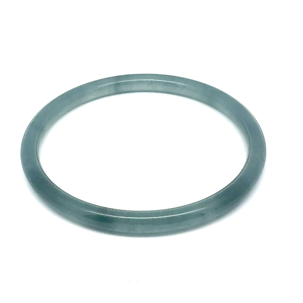 60.5 mm Princesa Blue Guatemalan Jadeite Thin Full-Round Hololith Bangle
