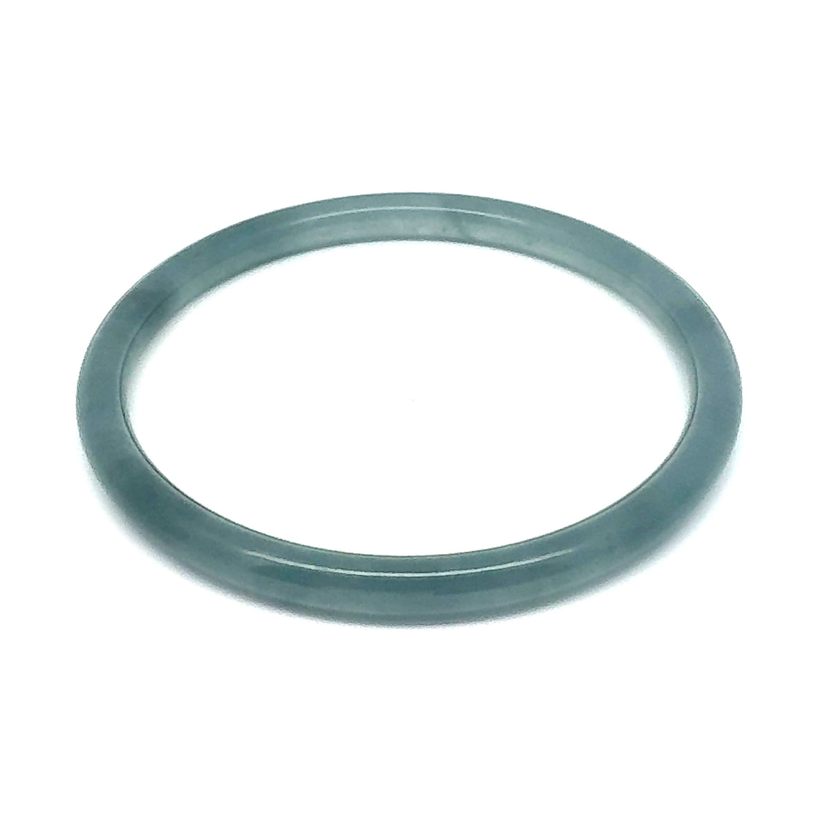 60.5 mm Princesa Blue Guatemalan Jadeite Thin Full-Round Hololith Bangle