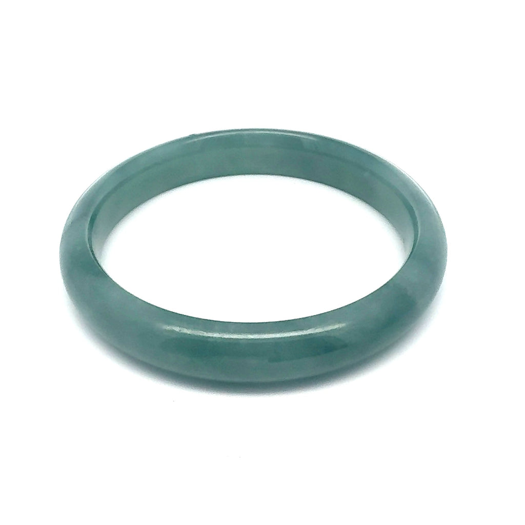 61.5 mm Princesa Blue Guatemalan Jadeite Half-Round Bangle