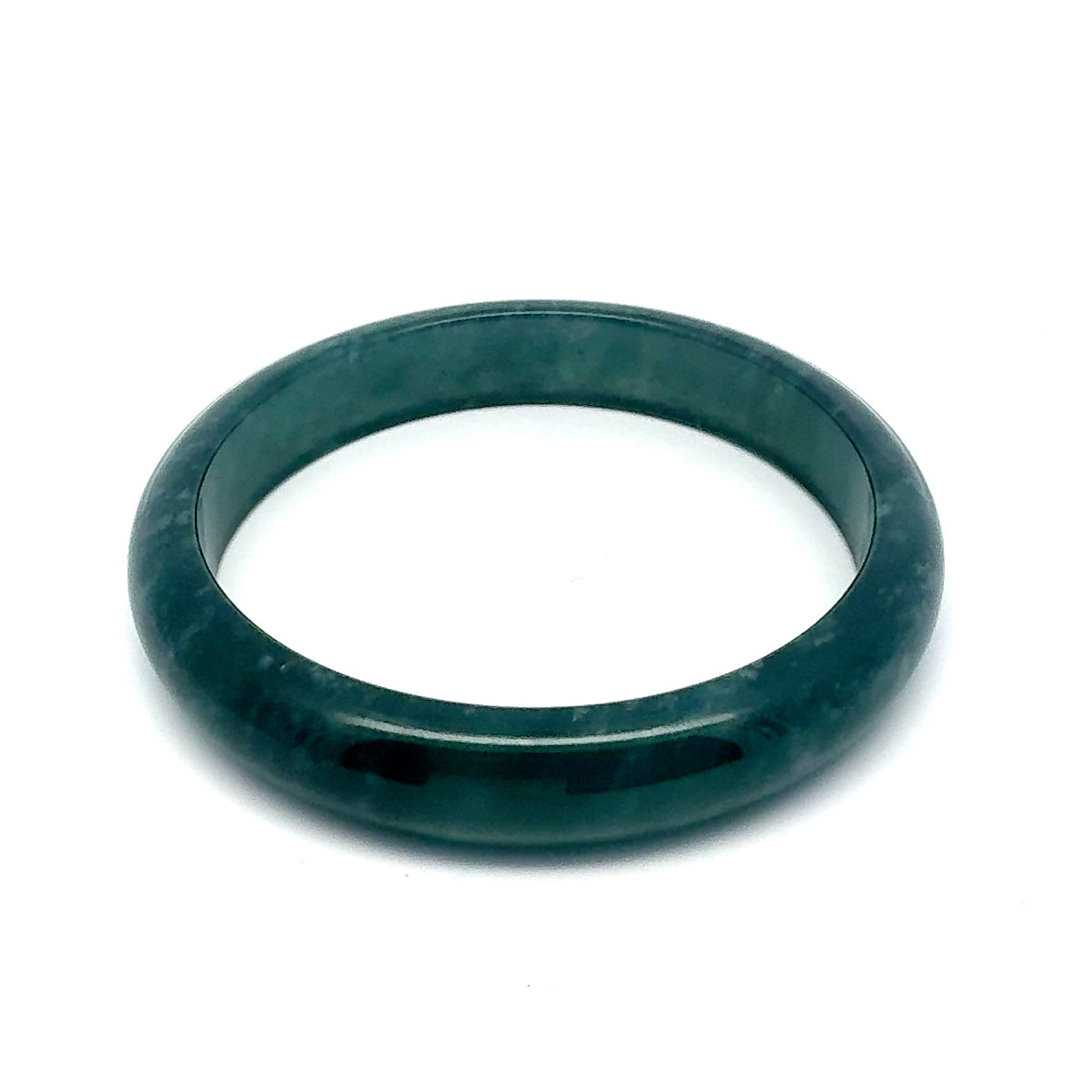 63.5 mm Princesa Blue Guatemalan Jadeite Half-Round Bangle