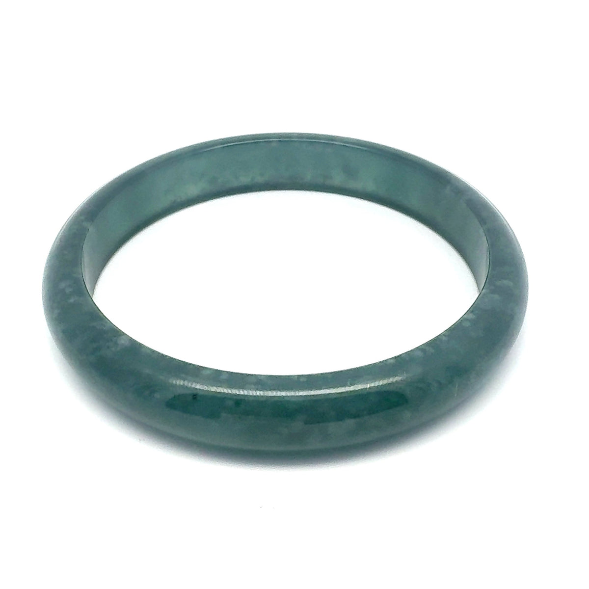 69.5 mm Princesa Blue Guatemalan Jadeite Half-Round Bangle