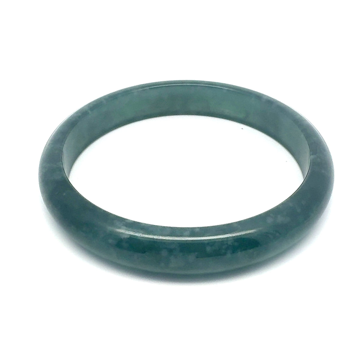 69.5 mm Princesa Blue Guatemalan Jadeite Half-Round Bangle