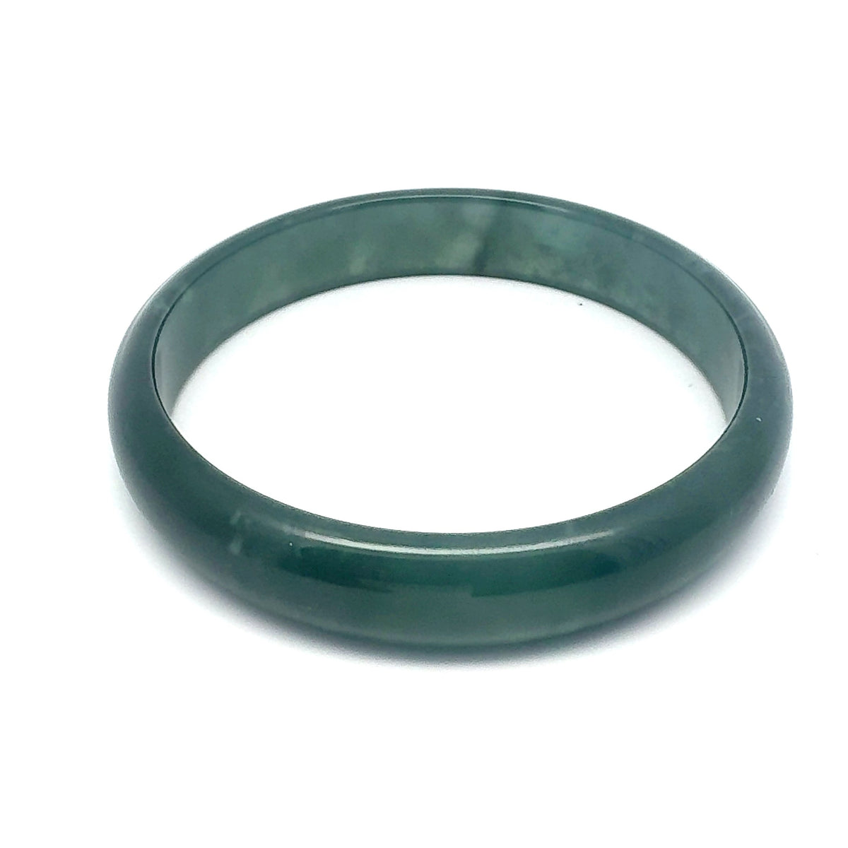 67 mm Princesa Blue Guatemalan Jadeite Half-Round Bangle
