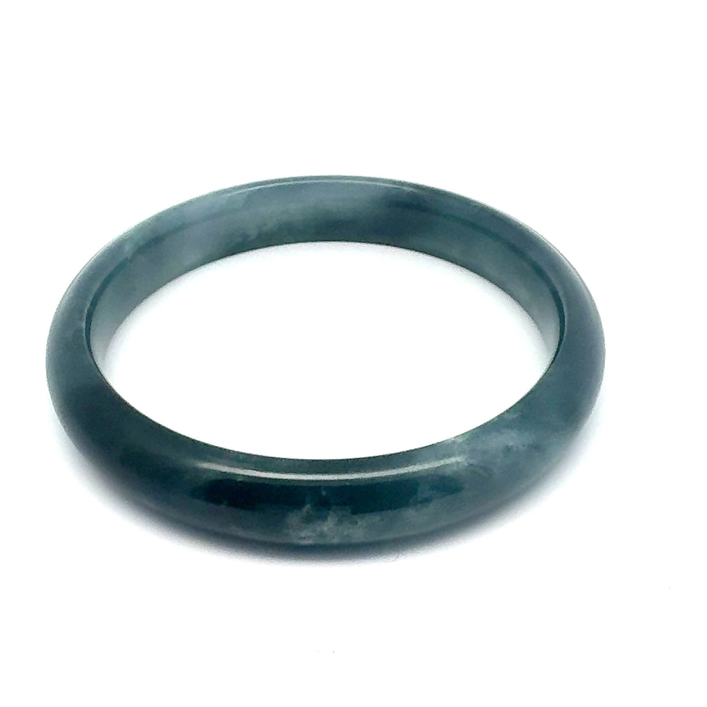 60.5 mm Princesa Blue Guatemalan Jadeite Half-Round Bangle