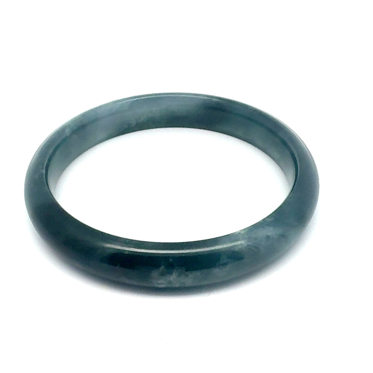 60.5 mm Princesa Blue Guatemalan Jadeite Half-Round Bangle