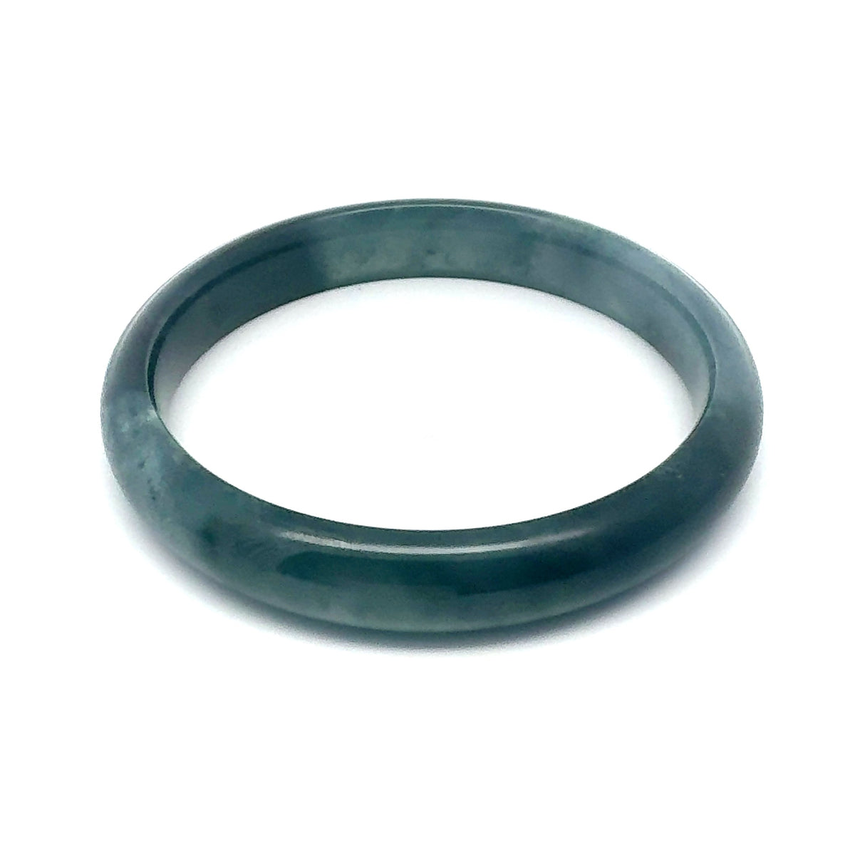 60.5 mm Princesa Blue Guatemalan Jadeite Half-Round Bangle
