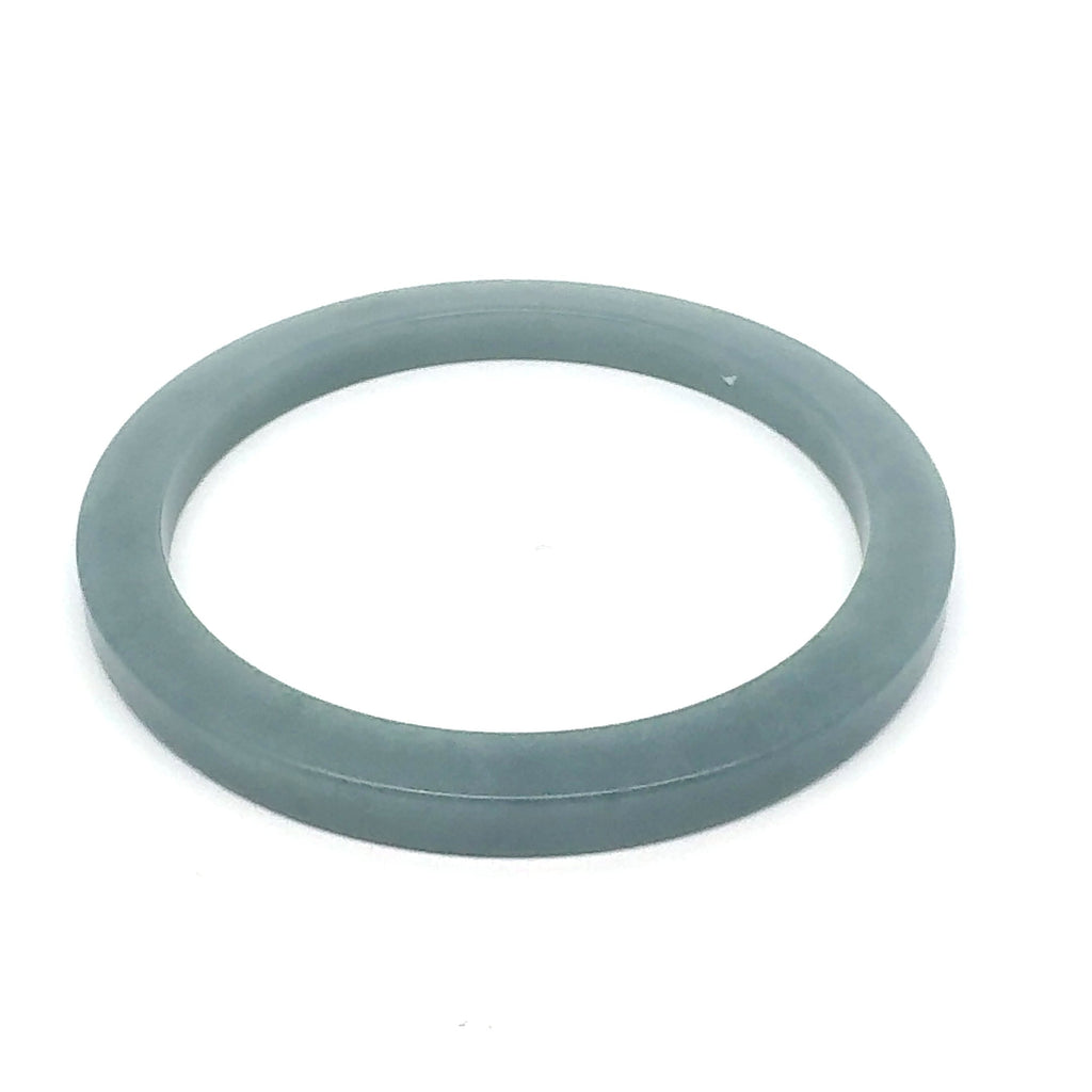 57.5 mm Solid Celestial Blue Guatemalan Jadeite Square-Edge Bangle