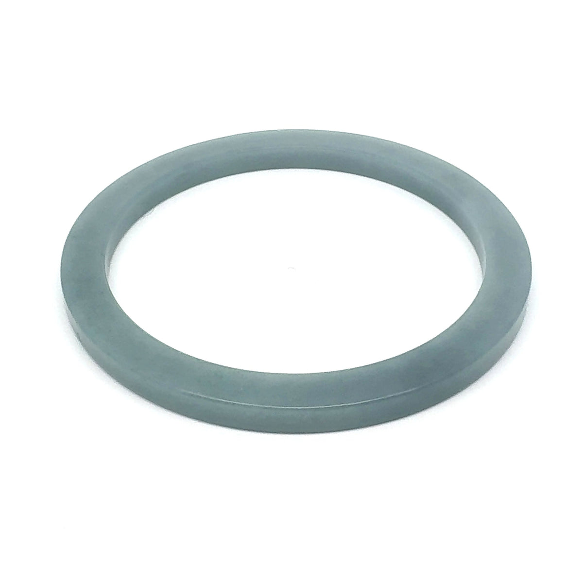 60 mm Celestial Blue Guatemalan Jadeite Square-Edge Bangle, Slate Tones