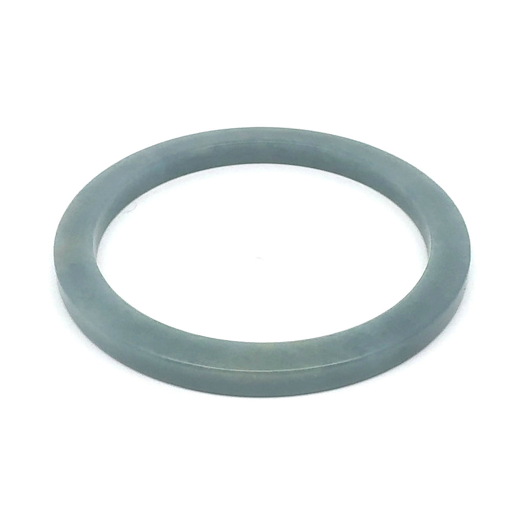 60 mm Celestial Blue Guatemalan Jadeite Square-Edge Bangle, Grey-Blue Tones