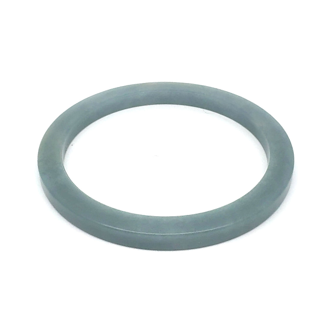 60 mm Celestial Blue Guatemalan Jadeite Square-Edge Bangle, Grey-Blue Tones