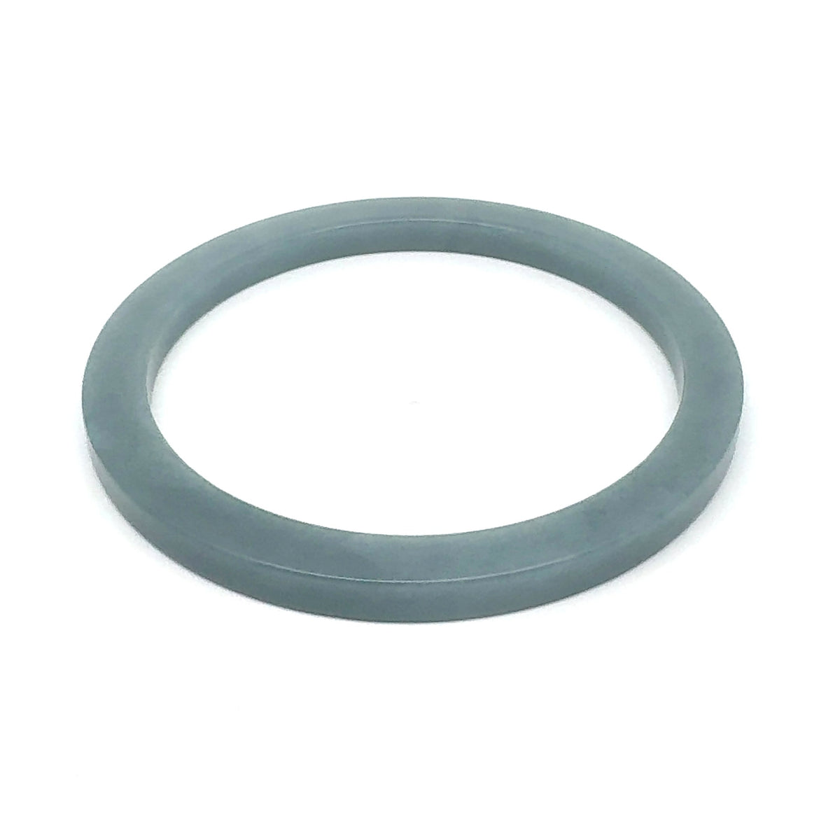 59.5 mm Celestial Blue Jadeite Square-Edge Bangle, Gray-Blue Tones