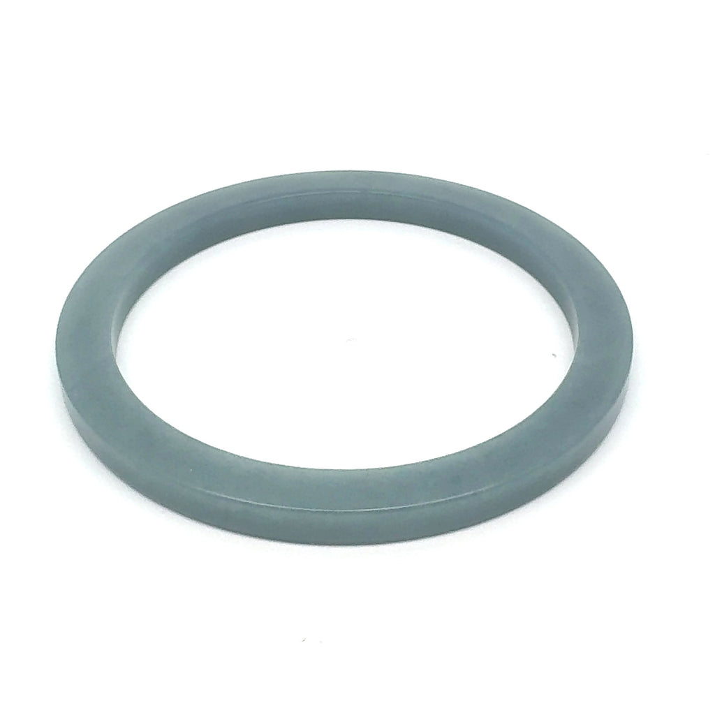60 mm Celestial Blue Guatemalan Jadeite Square-Edge Bangle, Earthy Grey-Green