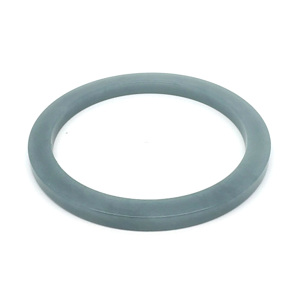 60 mm Celestial Blue Guatemalan Jadeite Square-Edge Bangle, Earthy Grey-Green