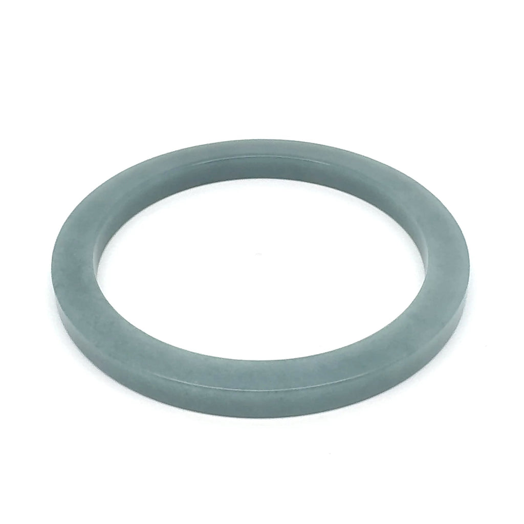58 mm Celestial Blue Guatemalan Jadeite Square-Edge Bangle, Grey-Green