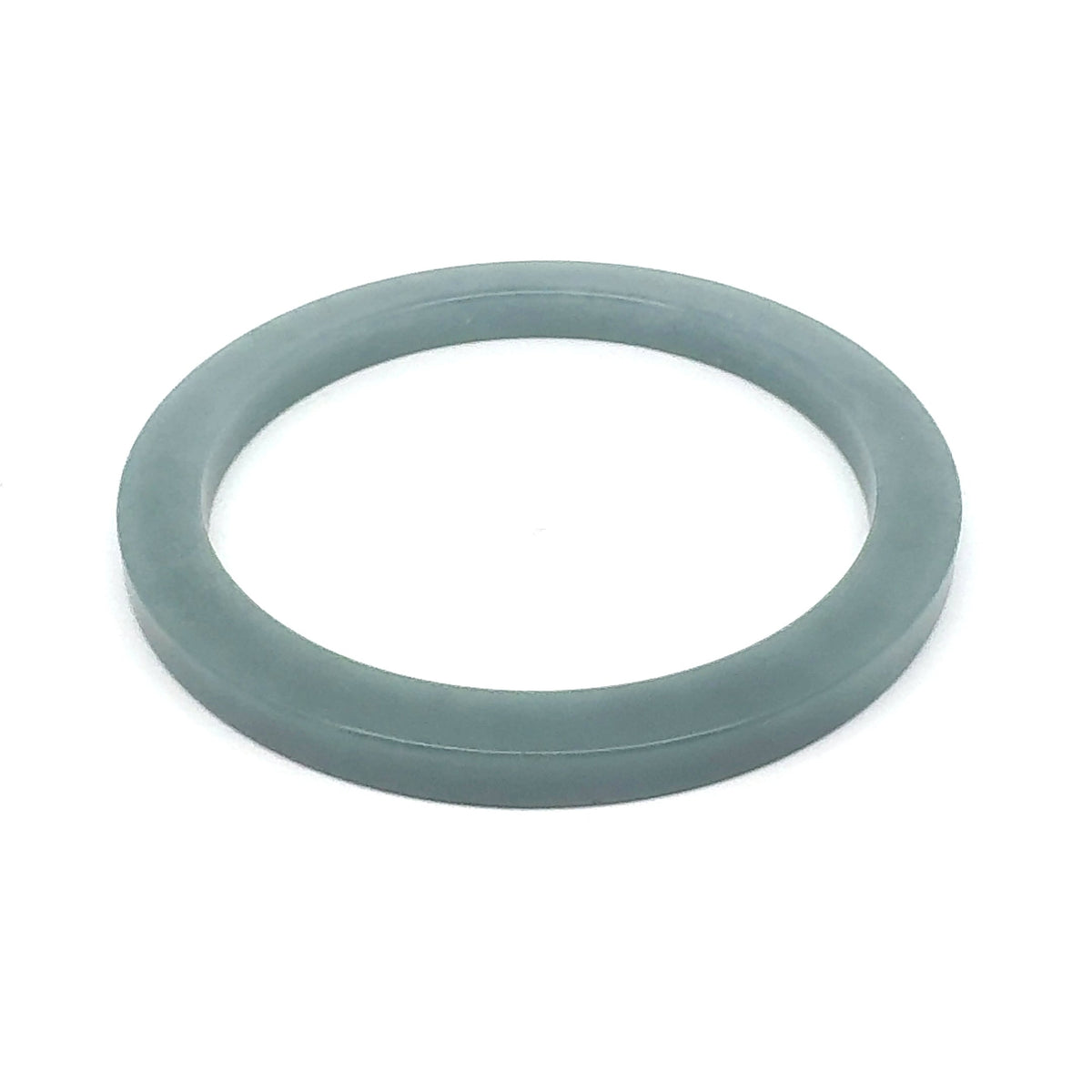 58 mm Celestial Blue Guatemalan Jadeite Square-Edge Bangle, Grey-Green